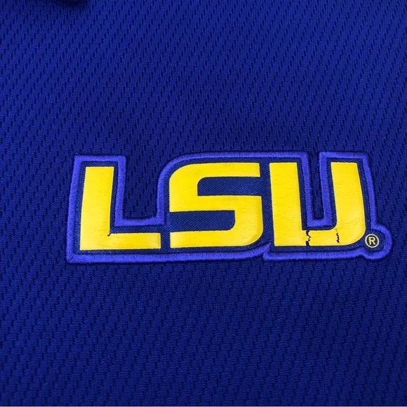 Nike Dri Fit LSU Louisiana Tigers NCAA Football Purple Golf Polo Shirt Mens XL. - Picture 3 of 8